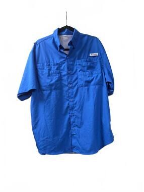 Columbia PFG Performance Fishing Gear Blue Short Sleeve Shirt